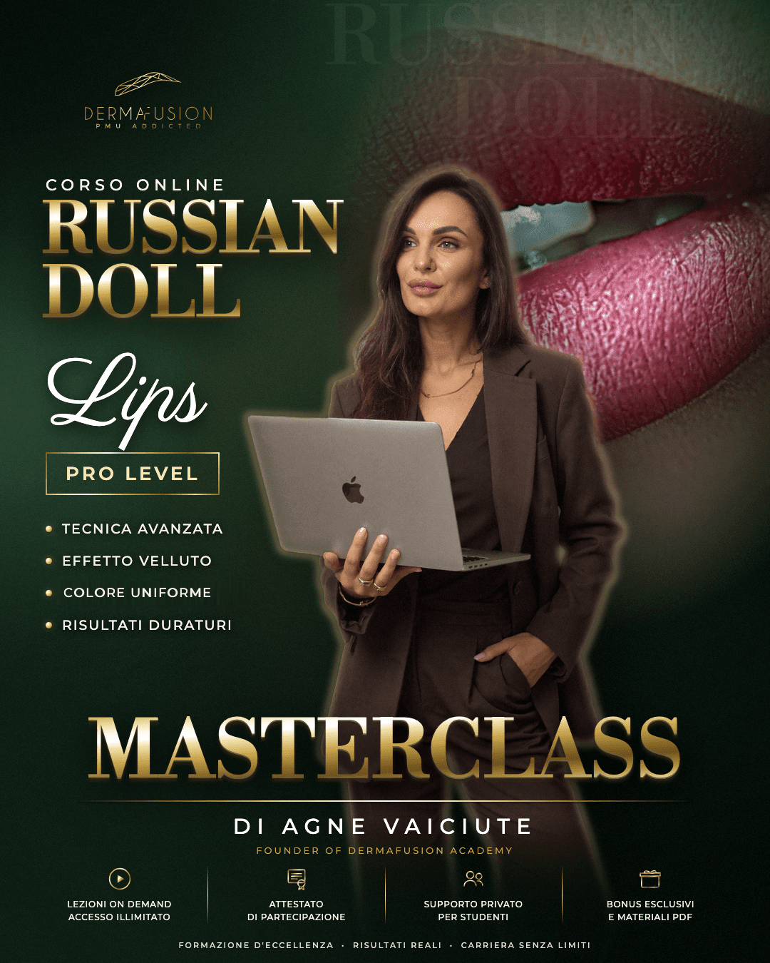 Corso online Russian Doll Lips PRO LEVEL — Tecnica Labbra Esclusiva - Dermafusion