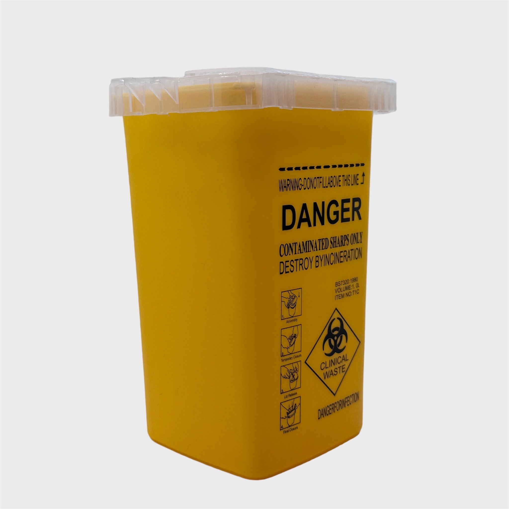 Safety container for sharps waste - 1L capacity