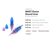 Aghi cartuccia sterili monouso per dermografo PMU — MAST Ocean Round Liner (trucco permanente) - Dermafusion