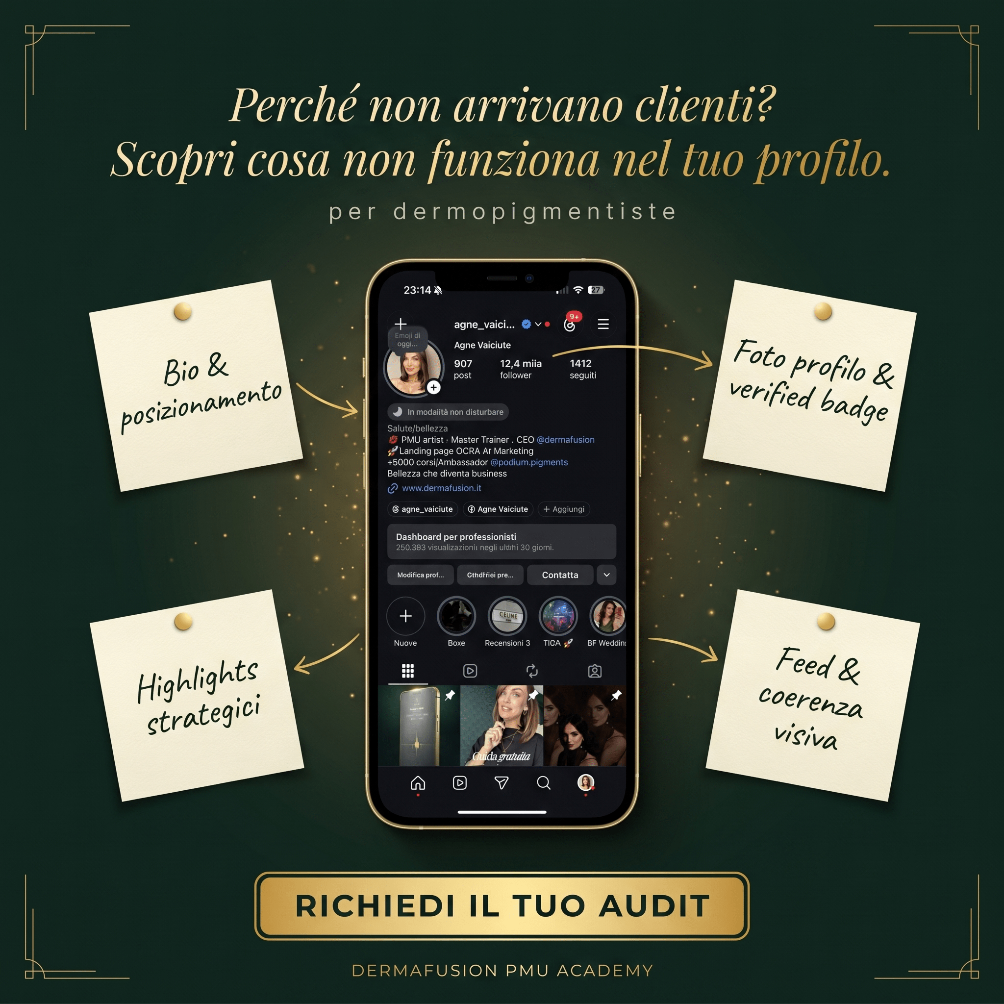 Analisi del Profilo Instagram Professionale — Audit per dermopigmentiste - Dermafusion