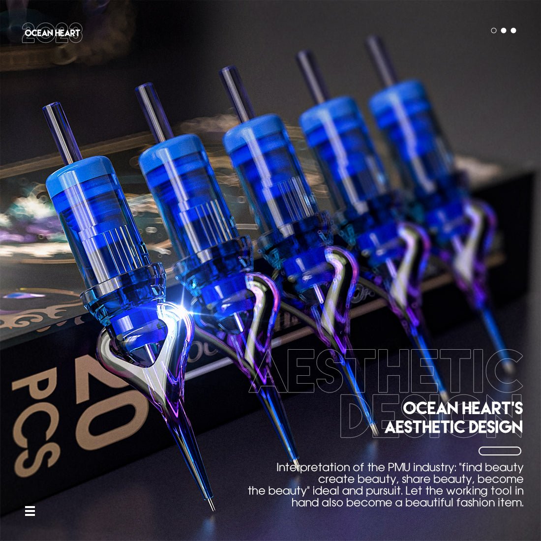 Cartucce MAST Ocean Round Liner per dermografo PMU, vibrazione minima per pelle delicata - Dermafusion