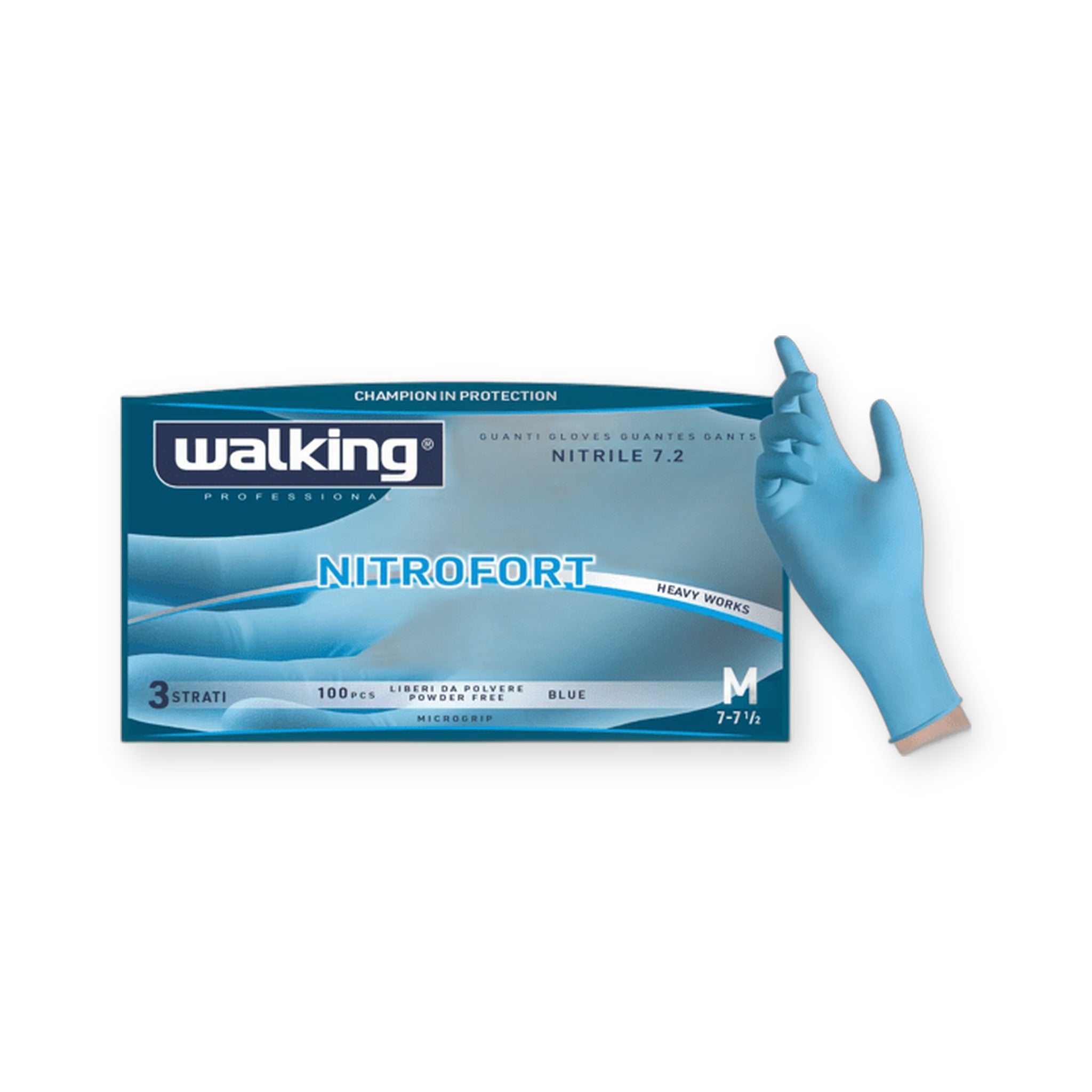 Guanti in nitrile azzurri — Senza talco, box 100 pz - Dermafusion