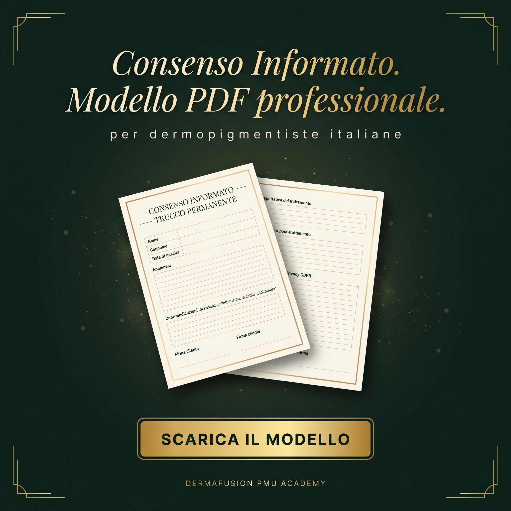 Consenso Informato PMU — Modello PDF professionale per dermopigmentiste italiane