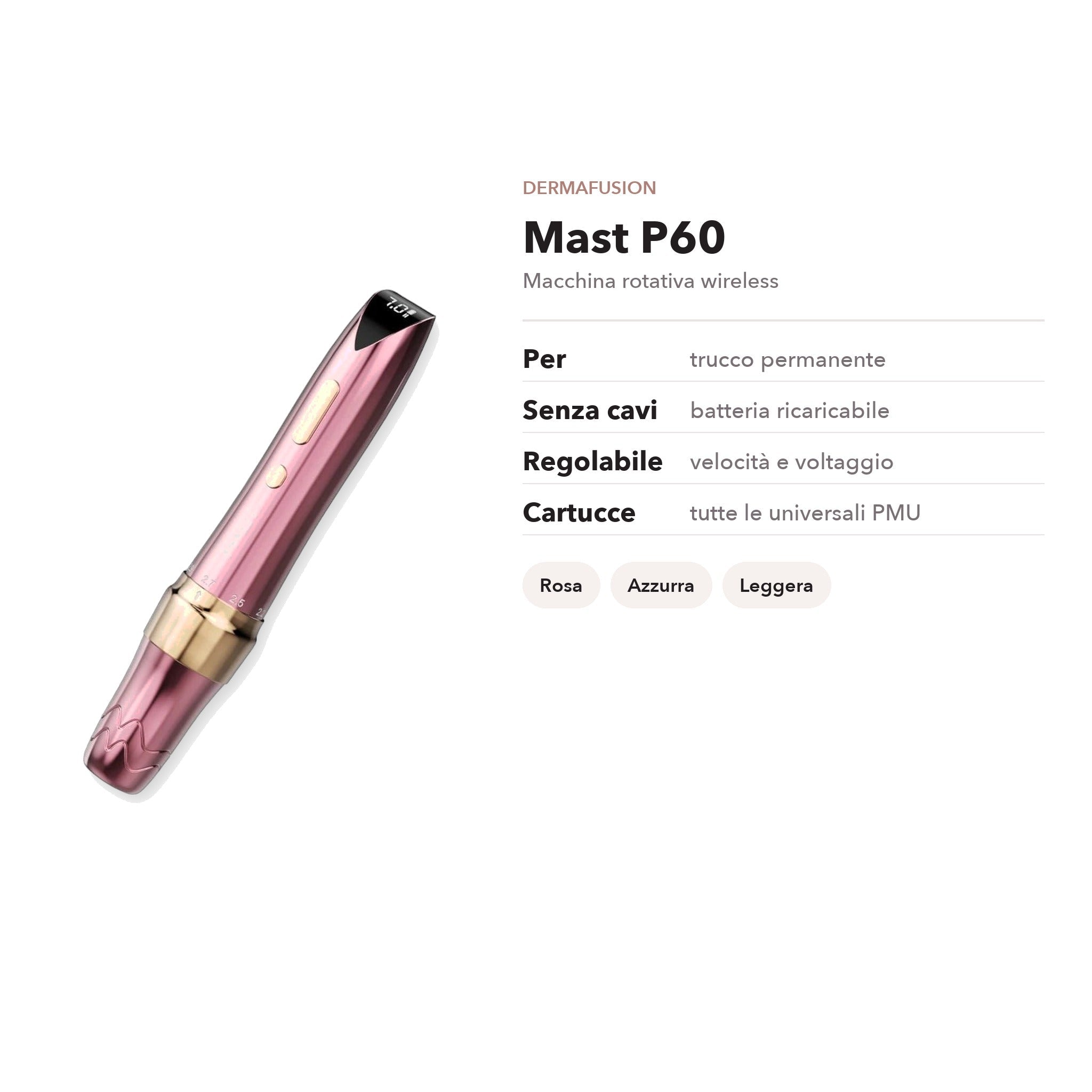 Mast P60 — Macchina wireless rotativa per trucco permanente - Dermafusion