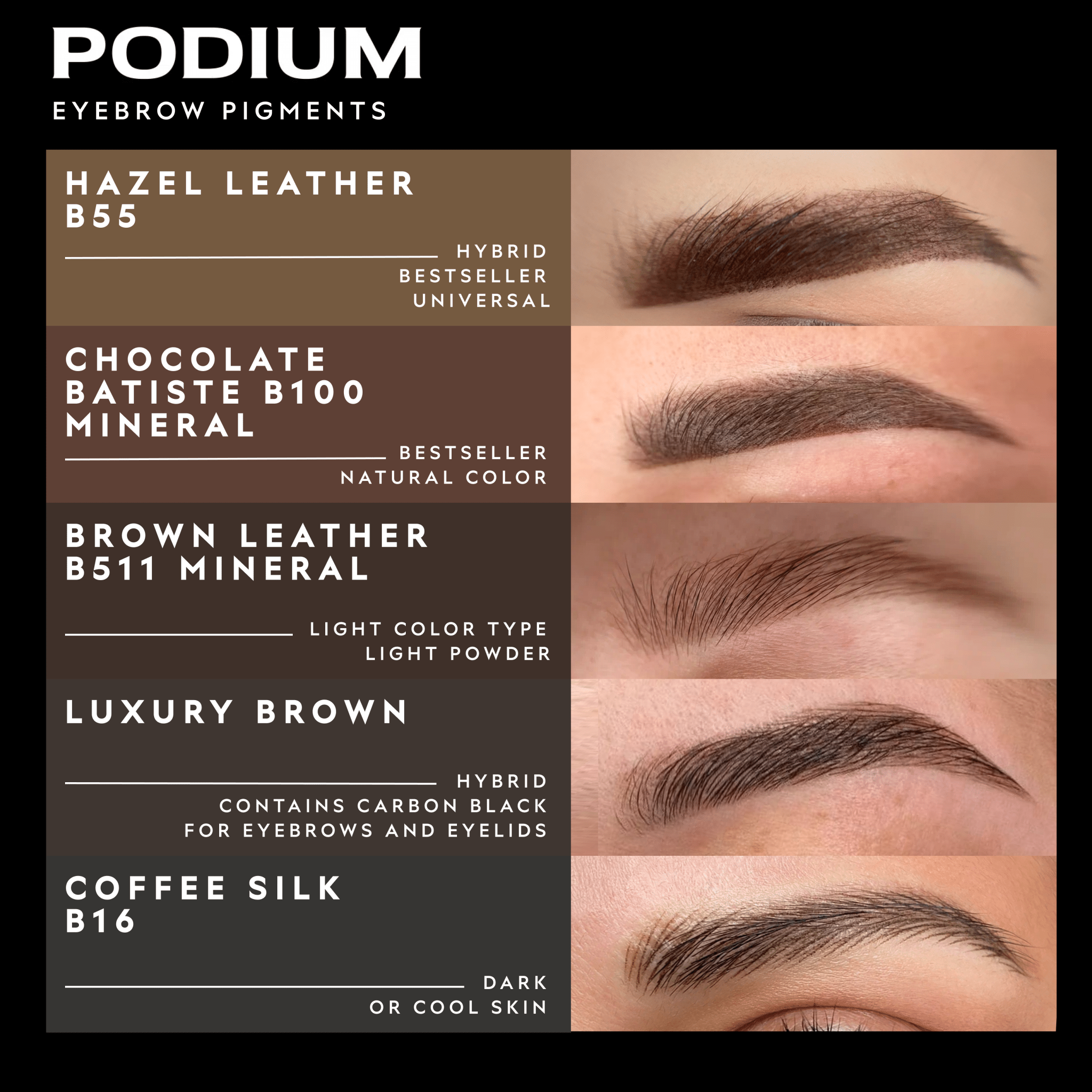 PODIUM - Coffee silk B16 - pigmento sopracciglia - Dermafusion