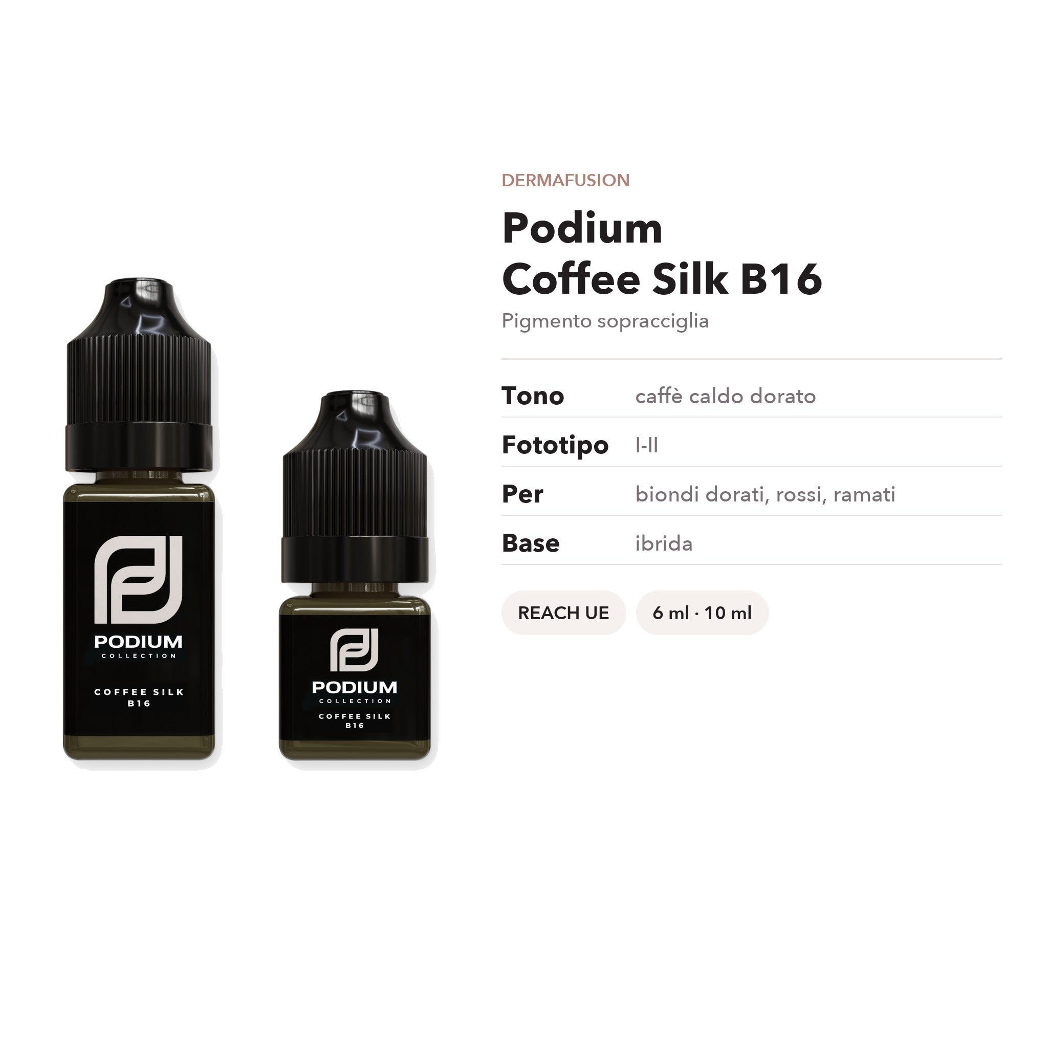 Podium Coffee Silk B16 — Pigmento sopracciglia caffè dorato - Dermafusion