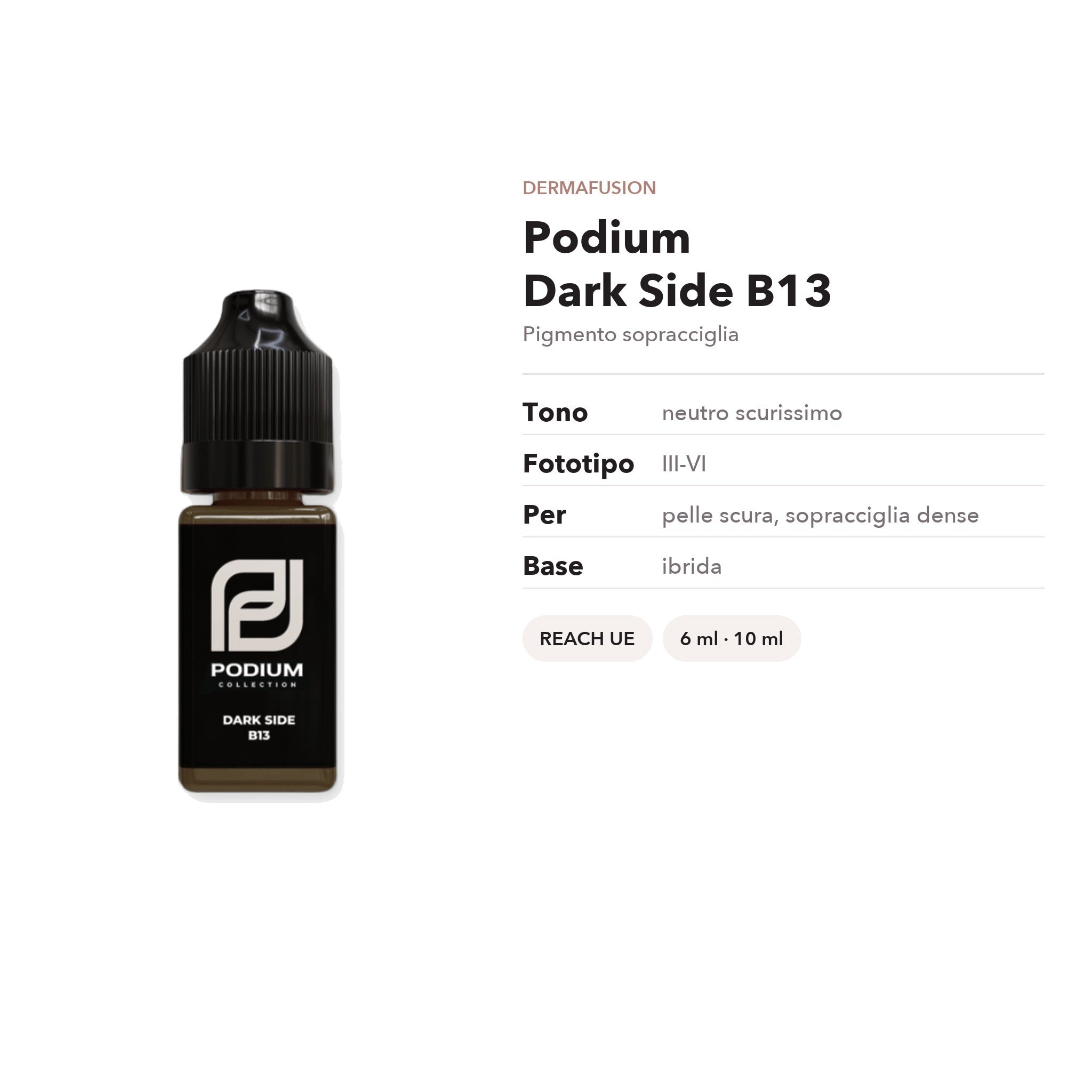 Podium Dark Side B13 — Pigmento sopracciglia ibrido pelle scura - Dermafusion