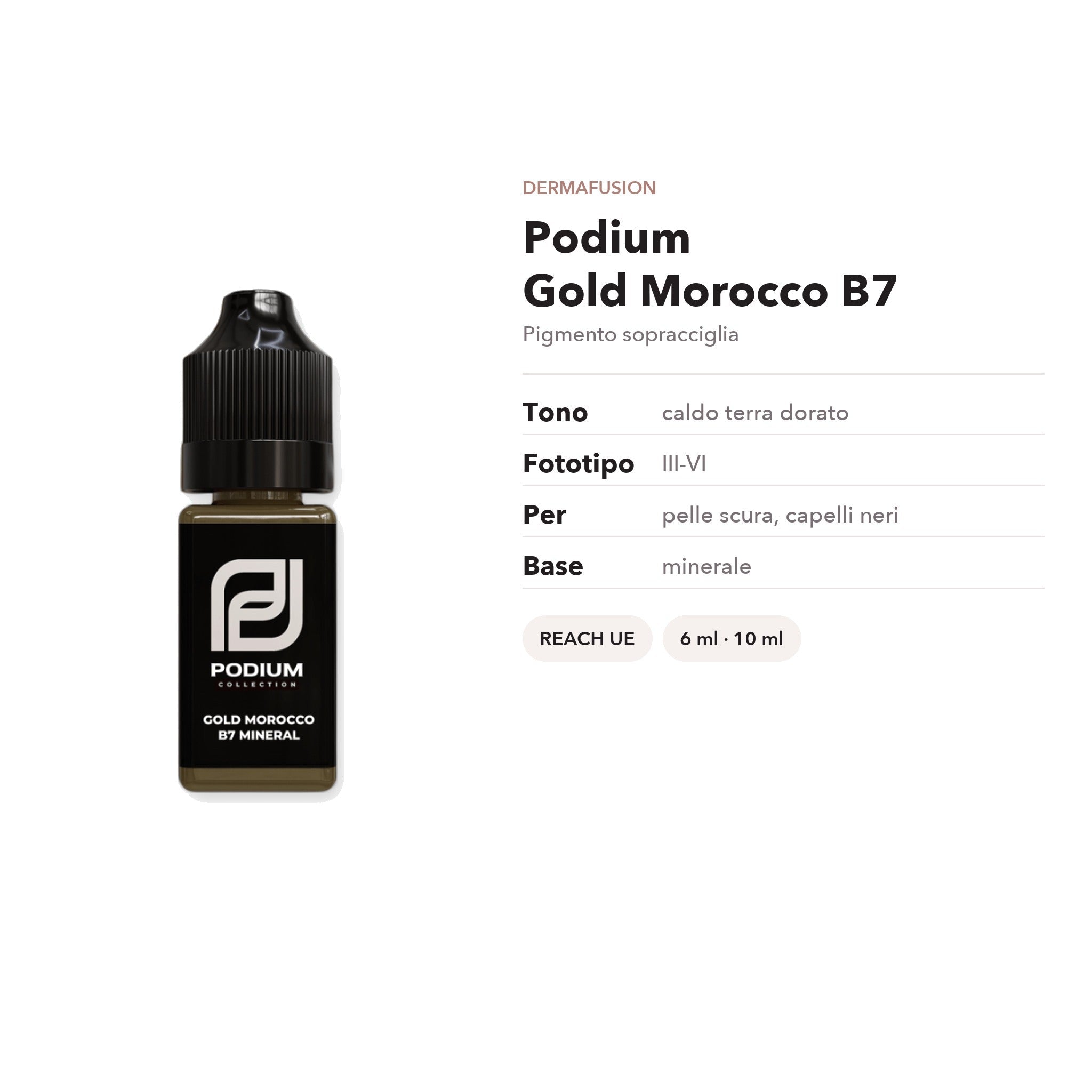 Podium Gold Morocco B7 — Pigmento sopracciglia mineral pelle scura - Dermafusion