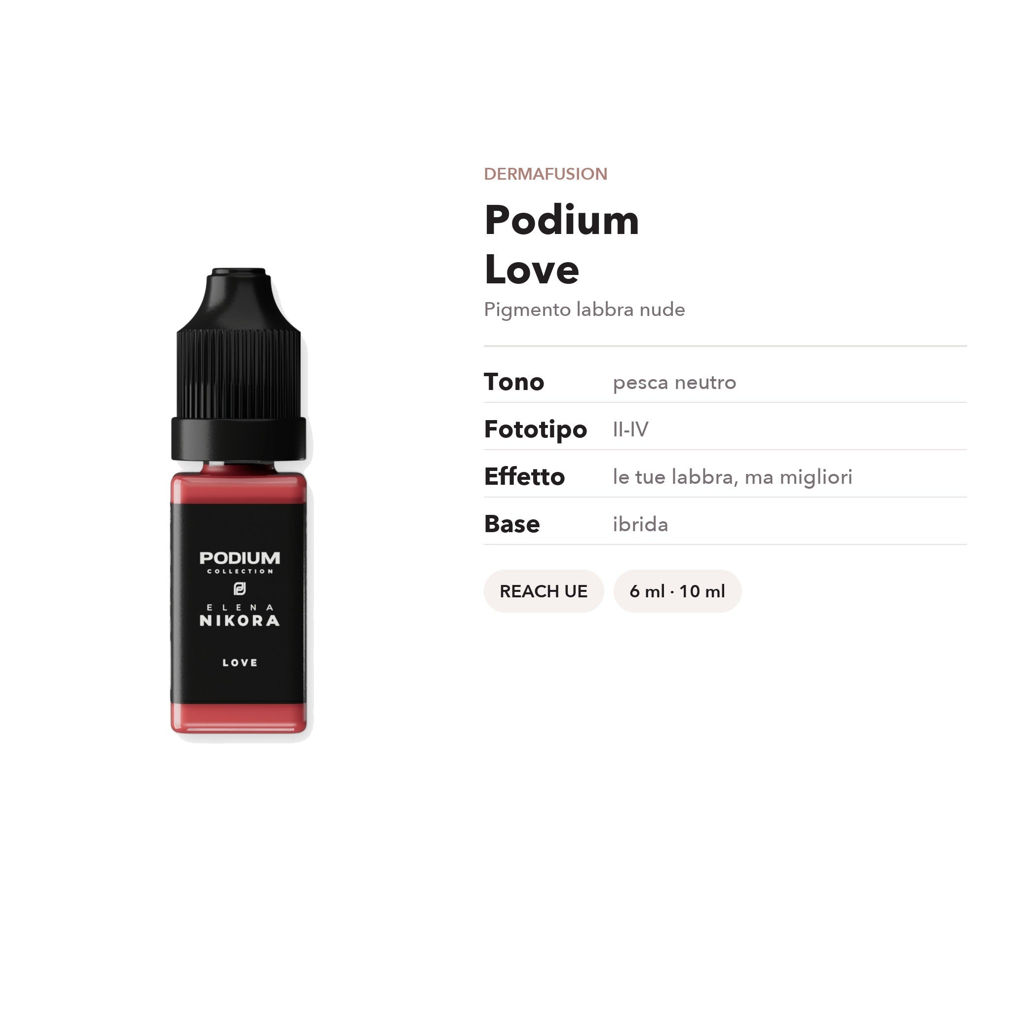 Podium Love — Pigmento labbra ibrido nude pesca - Dermafusion