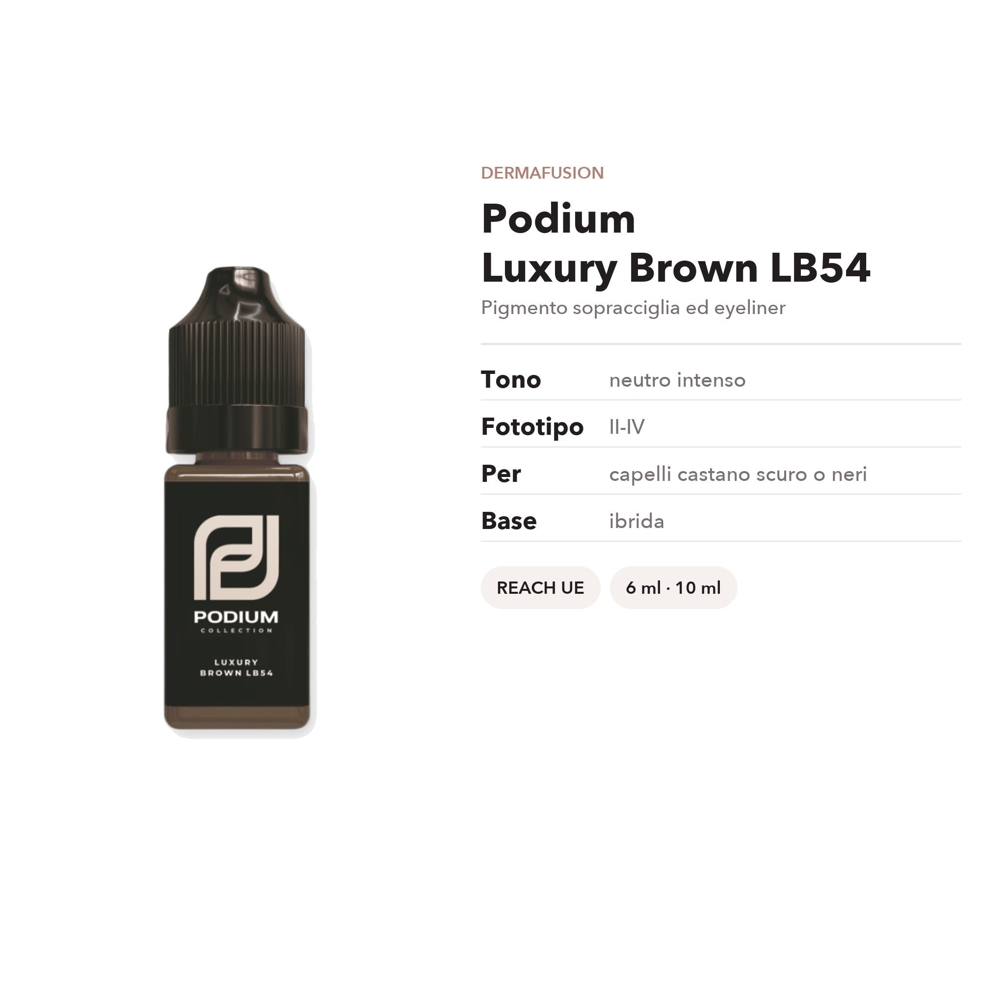 Podium Luxury Brown LB54 — Pigmento sopracciglia ed eyeliner - Dermafusion