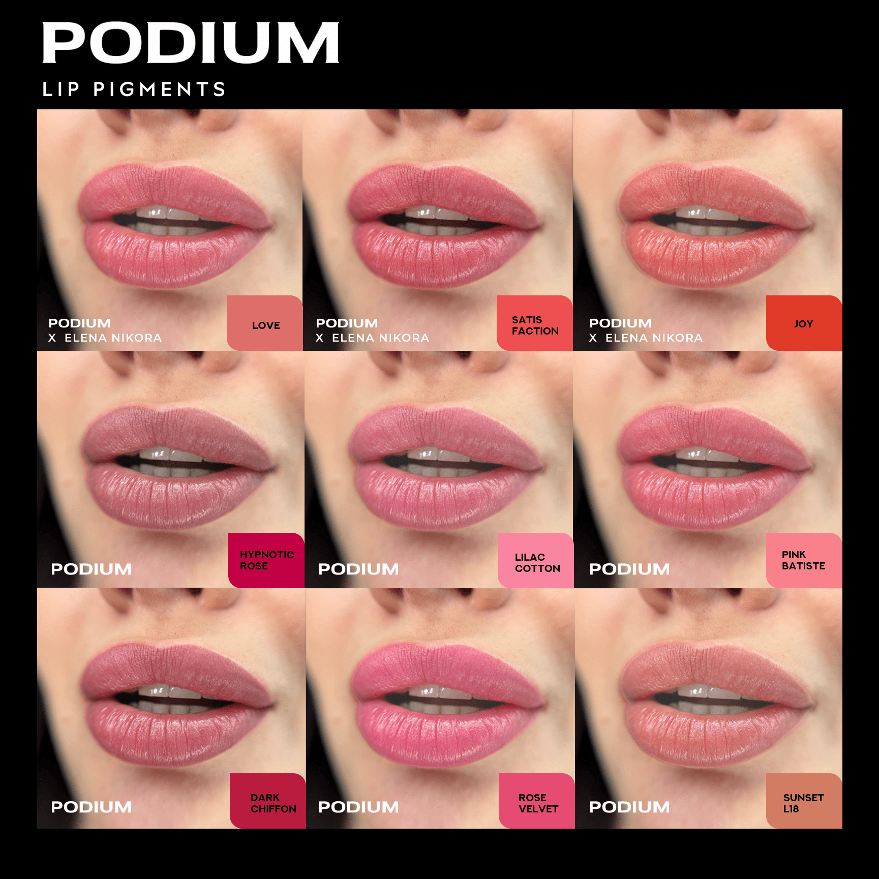 Podium Rose Velvet L69 — Pigmento labbra rosa antico velluto